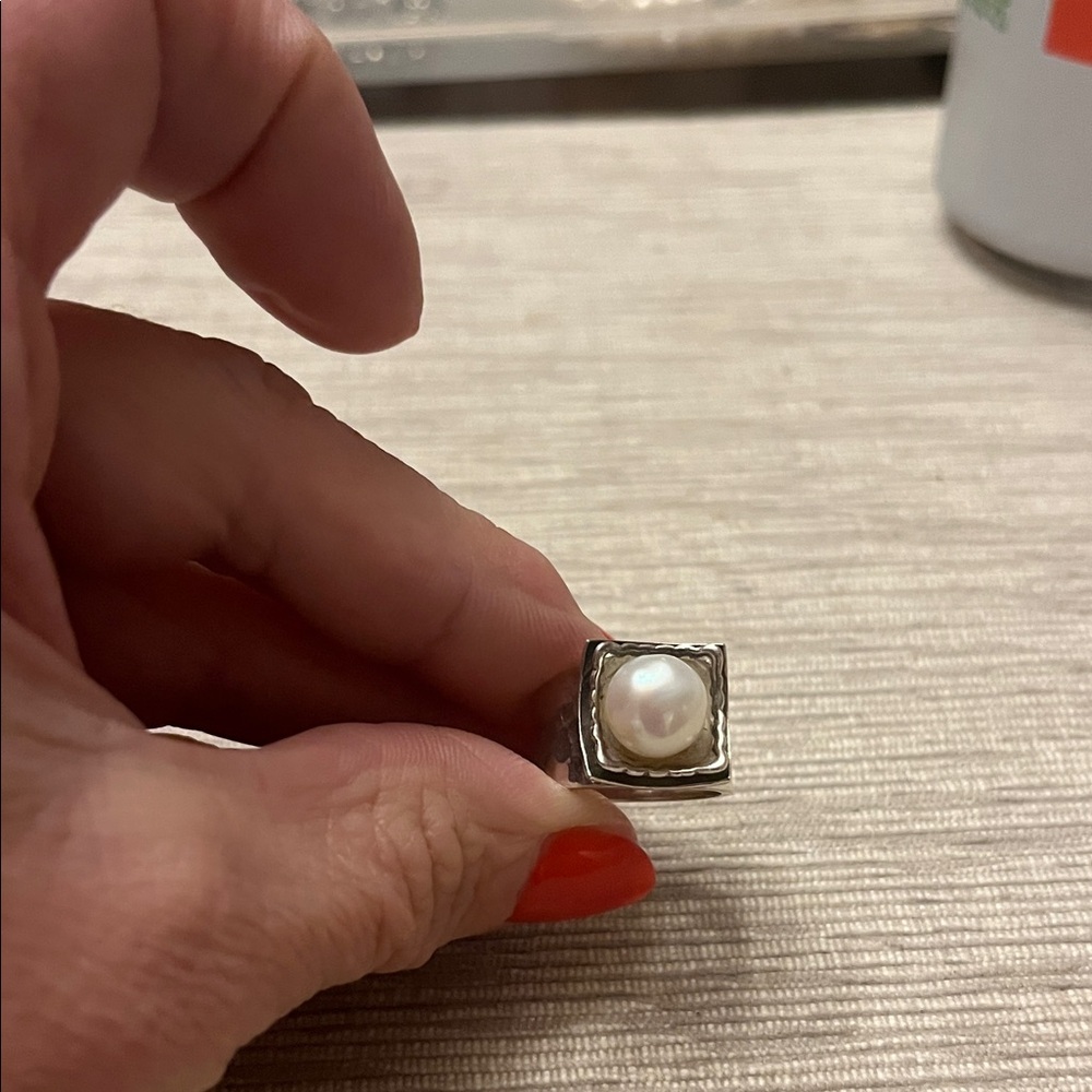 Silpada Silver Ring with White Pearl